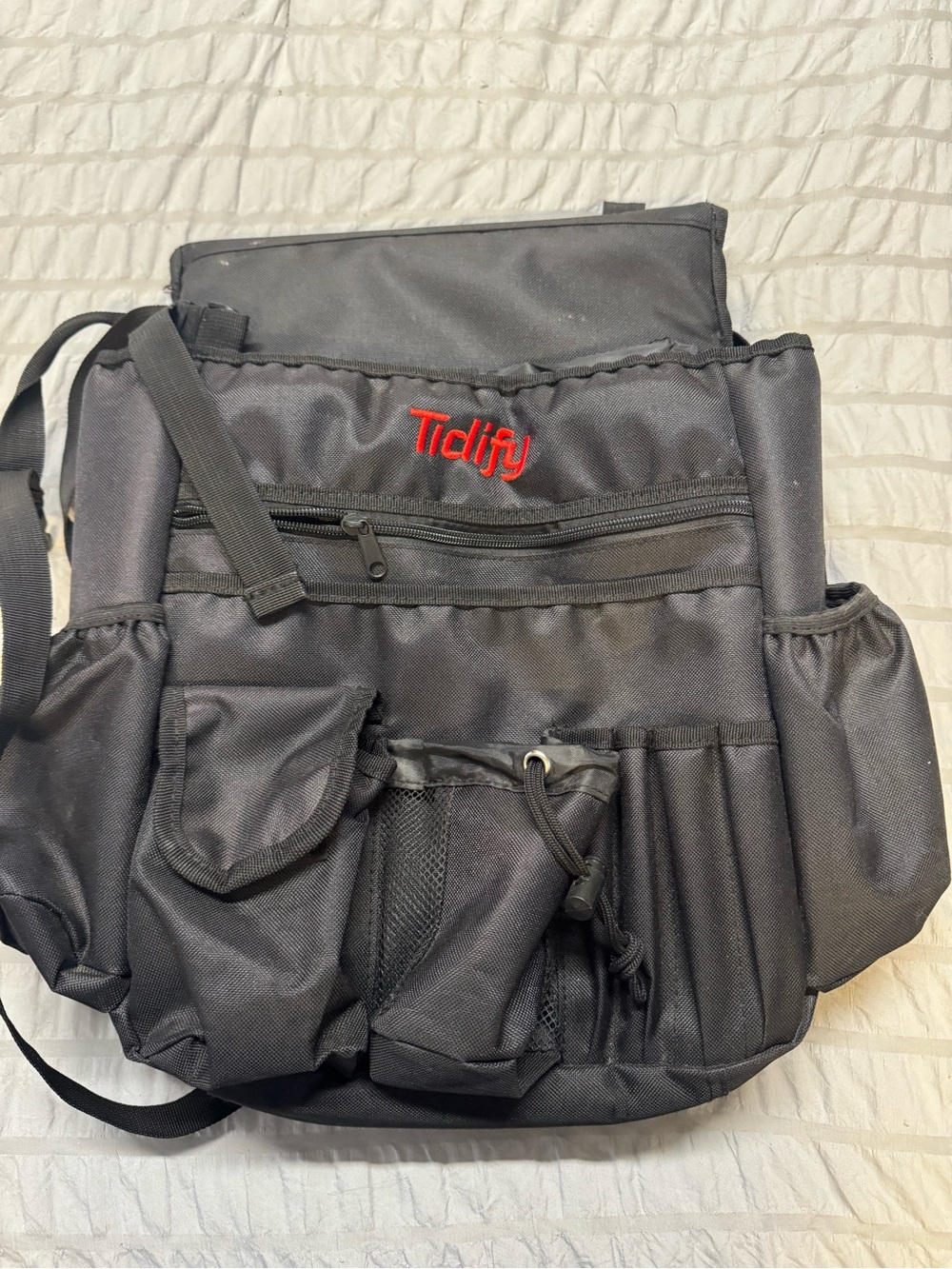 Preowned Tidify Black Multi-Pocket Organizer Bag for car with seat straps